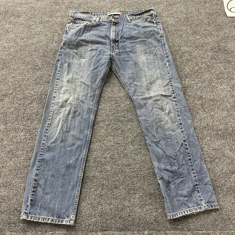 Levi's Jeans Mens 36x32 Blue 505 Straight Fit Medium Wash Cotton Denim Casual
